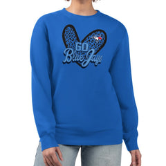 Toronto Blue Jays G-III 4Her by Carl Banks Women's Leopard Heart Pullover Sweatshirt Royal