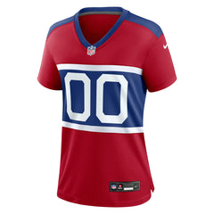 New York Giants Women's Alternate Game Custom Jersey - Century Red