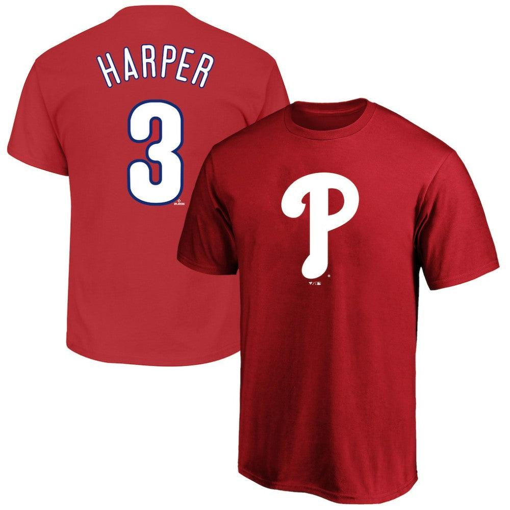 Bryce Harper Philadelphia Phillies Big & Tall Name & Number T-Shirt Red