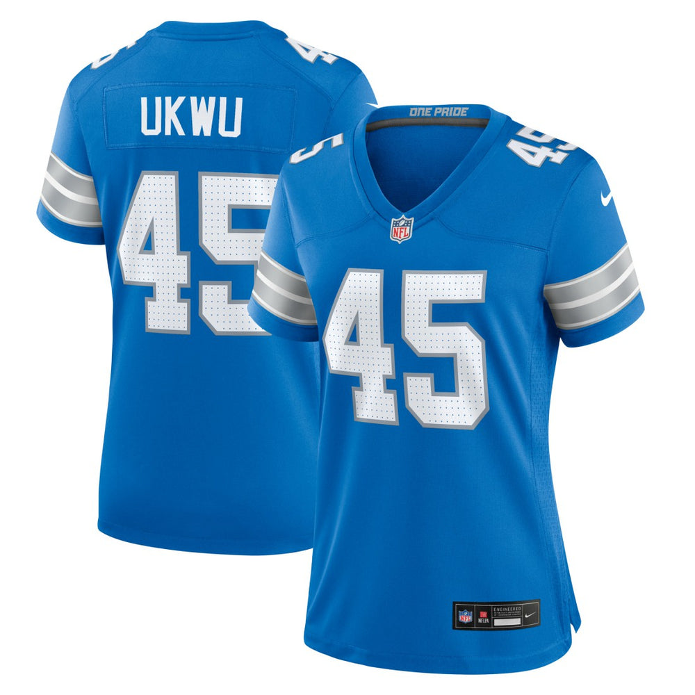 Isaac Ukwu Detroit Lions Women's Game Jersey - Blue