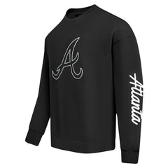 Atlanta Braves Pro Standard Paint The City Dropped Shoulder Pullover Sweatshirt Black