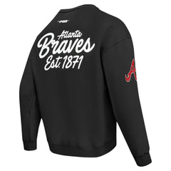 Atlanta Braves Pro Standard Paint The City Dropped Shoulder Pullover Sweatshirt Black