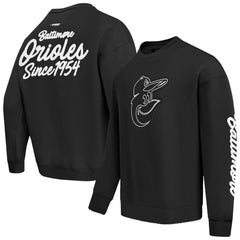 Baltimore Orioles Pro Standard Paint The City Dropped Shoulder Pullover Sweatshirt Black