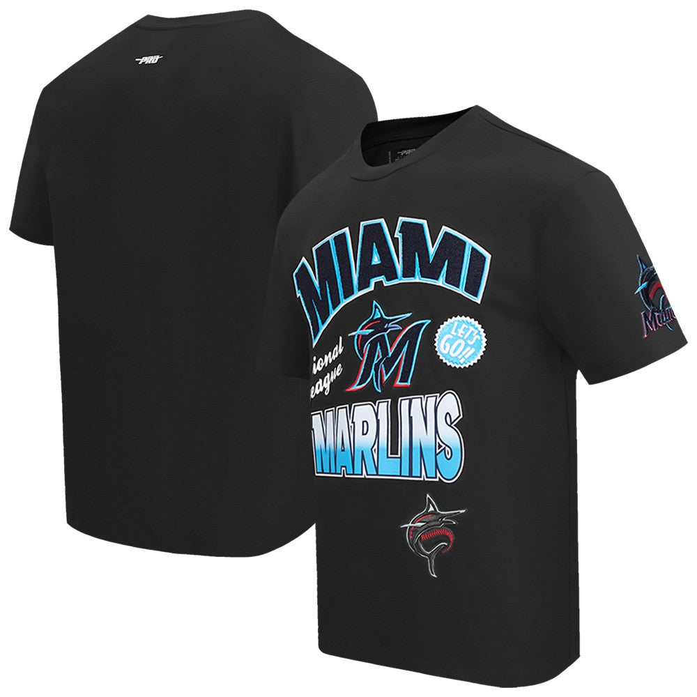 Miami Marlins Pro Standard Turn It Up Dropped Shoulder T-Shirt Black