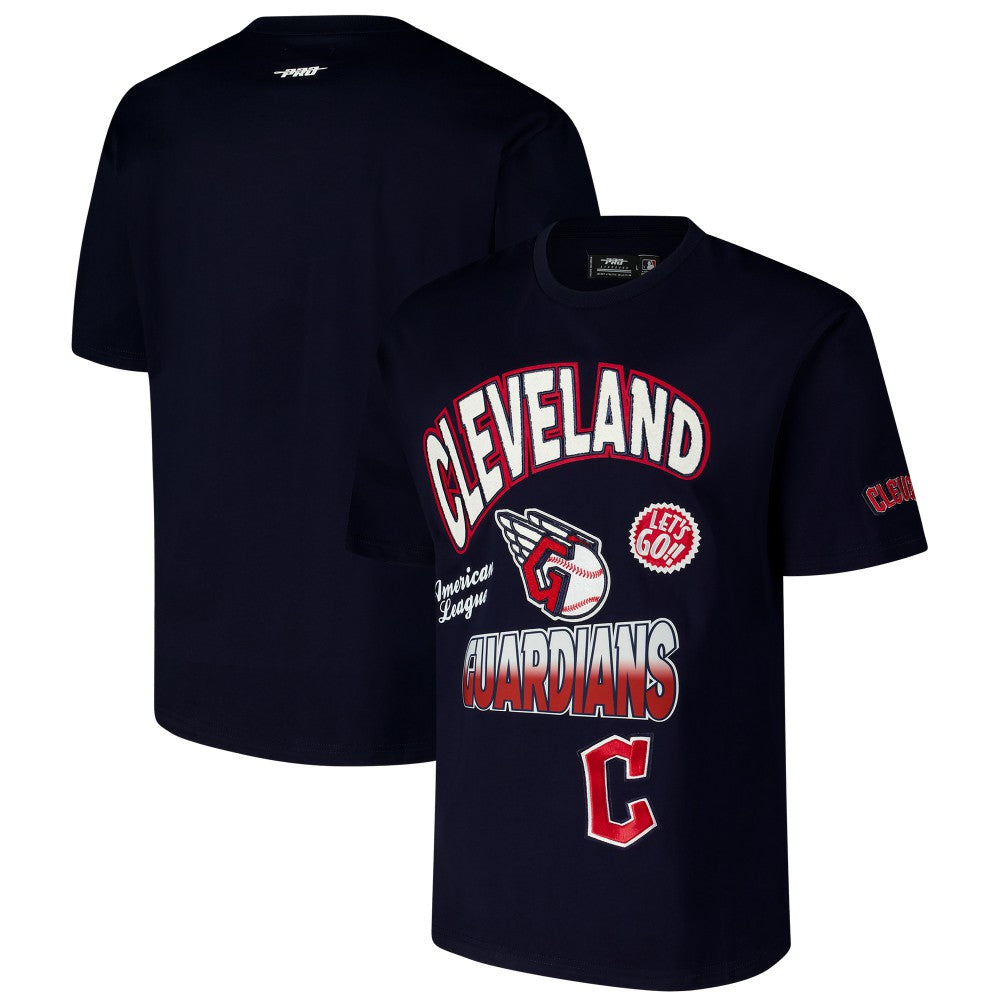 Cleveland Guardians Pro Standard Turn It Up Dropped Shoulder T-Shirt Navy