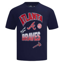 Atlanta Braves Pro Standard Turn It Up Dropped Shoulder T-Shirt Navy