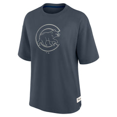 Chicago Cubs Women's Oversized Elements Raw Edge Future Ground T-Shirt Blue