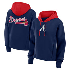 Atlanta Braves Women's Oversized Legacy Favorite Spectator Pullover Hoodie Navy