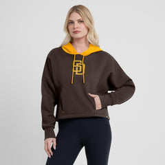San Diego Padres Women's Oversized Legacy Favorite Spectator Pullover Hoodie Brown