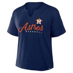 Houston Astros Women's Fan Fave Stadium Slub Boxy T-Shirt Navy