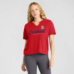 St. Louis Cardinals Women's Fan Fave Stadium Slub Boxy T-Shirt Red