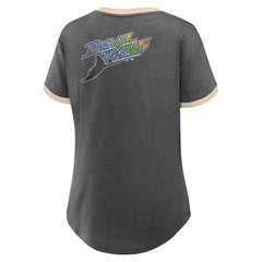 Tampa Bay Rays Women's Binge Worthy Stadium Slub V-Neck T-Shirt Black