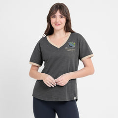 Tampa Bay Rays Women's Binge Worthy Stadium Slub V-Neck T-Shirt Black