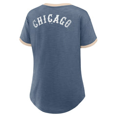 Chicago White Sox Women's Binge Worthy Stadium Slub V-Neck T-Shirt Navy