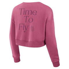 St. Louis Cardinals Women's Studio Cropped Pullover Sweatshirt Pink