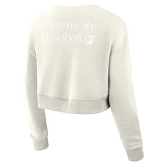 Baltimore Orioles Women's Studio Cropped Pullover Sweatshirt Cream