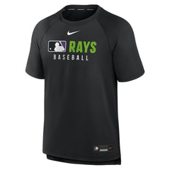 Tampa Bay Rays Authentic Collection Pregame Raglan Dri-FIT T-Shirt Black | Nike