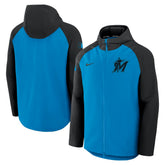 Miami Marlins Authentic Collection Raglan Performance Full-Zip Jacket Blue/Black | Nike