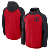 Minnesota Twins Authentic Collection Raglan Performance Full-Zip Jacket Red/Navy | Nike