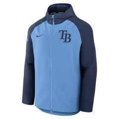 Tampa Bay Rays Authentic Collection Raglan Performance Full-Zip Jacket Light Blue/Navy | Nike