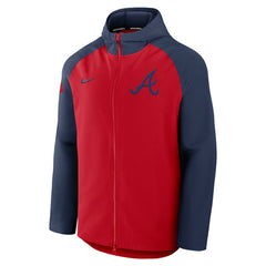 Atlanta Braves Authentic Collection Raglan Performance Full-Zip Jacket Red/Navy | Nike