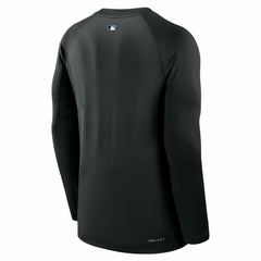Miami Marlins Authentic Collection Game Time Raglan Dri-FIT Long Sleeve T-Shirt Black | Nike