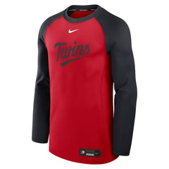 Minnesota Twins Authentic Collection Game Time Raglan Dri-FIT Long Sleeve T-Shirt Red/Navy | Nike