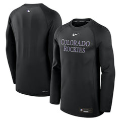 Colorado Rockies Authentic Collection Game Time Raglan Dri-FIT Long Sleeve T-Shirt Black | Nike