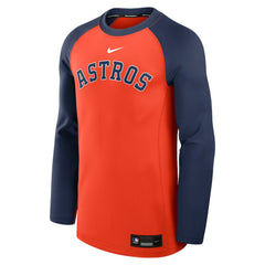 Houston Astros Authentic Collection Game Time Raglan Dri-FIT Long Sleeve T-Shirt Orange/Navy | Nike