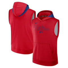 Philadelphia Phillies Authentic Collection Dri-FIT Sleeveless Hoodie Red | Nike
