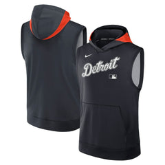 Detroit Tigers Authentic Collection Dri-FIT Sleeveless Hoodie Navy | Nike