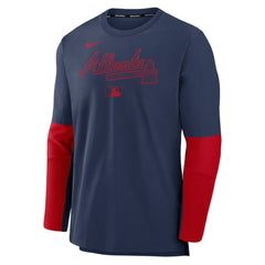 Atlanta Braves Authentic Collection Player Dri-FIT Lightweight Pullover Navy/Red | Nike