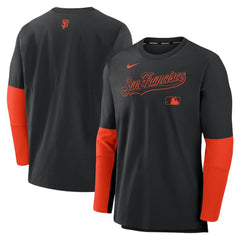 San Francisco Giants Authentic Collection Player Dri-FIT Lightweight Pullover Black/Orange | Nike