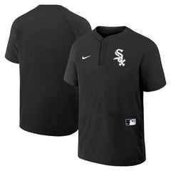 Chicago White Sox Authentic Collection Raglan Short Sleeve Windshirt Black | Nike