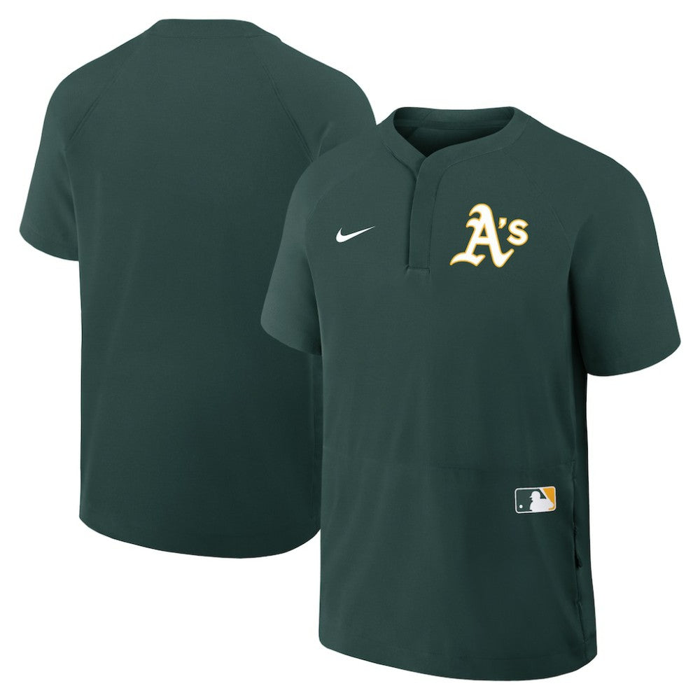 Athletics Authentic Collection Raglan Short Sleeve Windshirt Green | Nike