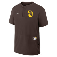 San Diego Padres Authentic Collection Raglan Short Sleeve Windshirt Brown | Nike