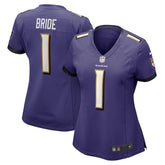 Number 1 Bride Baltimore Ravens Women's Game Jersey - Purple