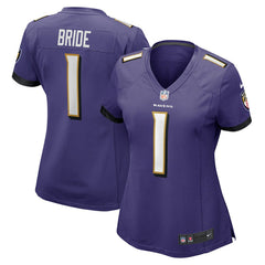 Number 1 Bride Baltimore Ravens Women's Game Jersey - Purple