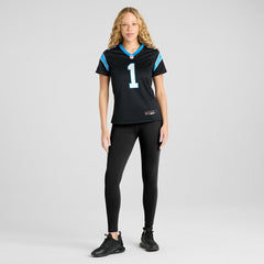 Number 1 Bride Carolina Panthers Women's Game Jersey - Black