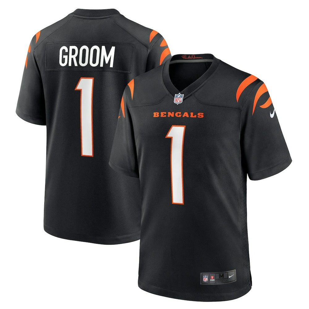 Number 1 Groom Cincinnati Bengals Game Jersey - Black