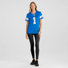 Number 1 Bride Detroit Lions Women's Game Jersey - Blue