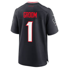 Number 1 Groom Houston Texans Game Jersey - Navy