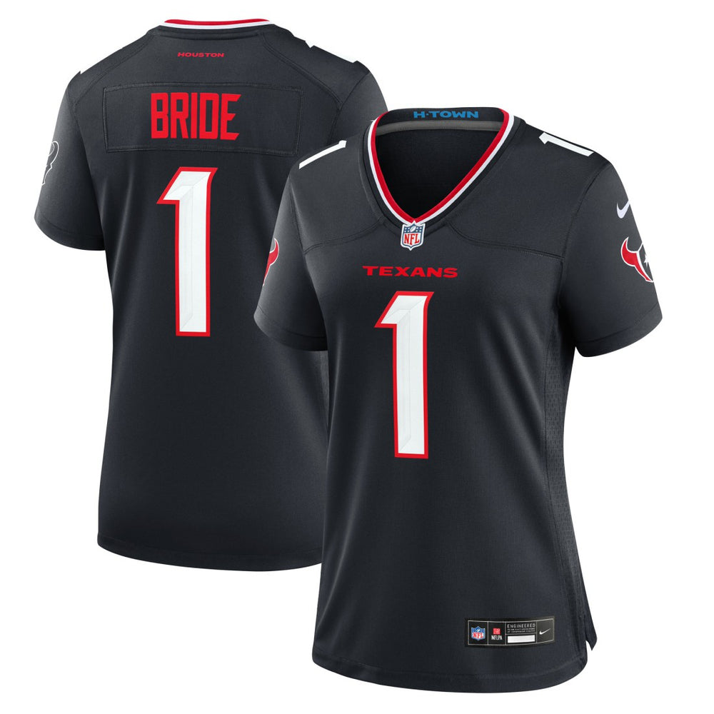 Number 1 Bride Houston Texans Women's Game Jersey - Navy