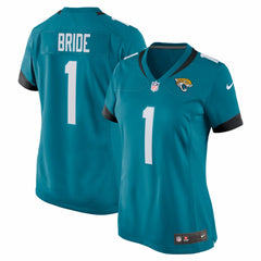 Number 1 Bride Jacksonville Jaguars Women's Game Jersey - Teal