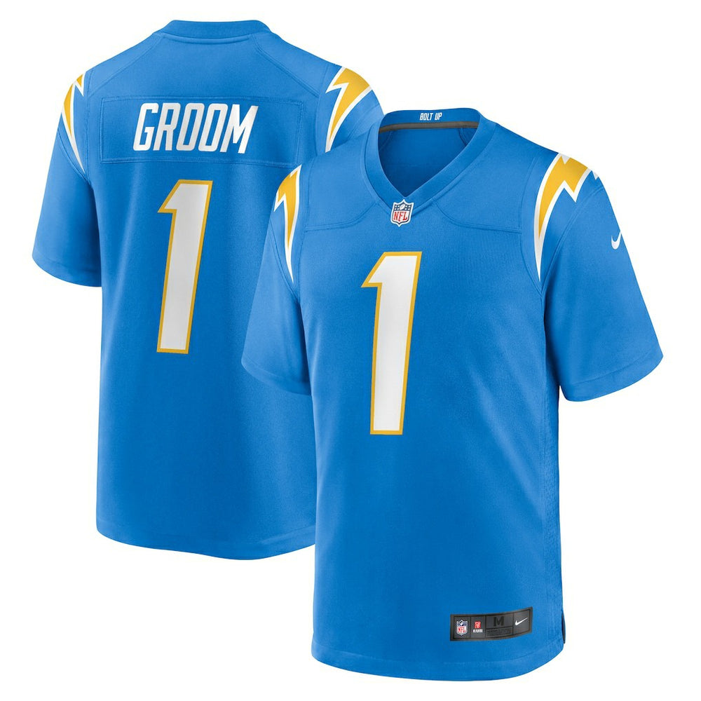 Number 1 Groom Los Angeles Chargers Game Jersey - Powder Blue