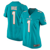 Number 1 Bride Miami Dolphins Women's Game Jersey - Aqua