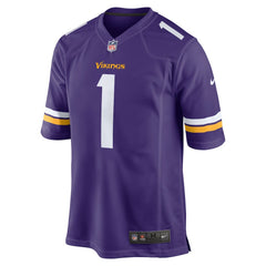 Number 1 Groom Minnesota Vikings Game Jersey - Purple