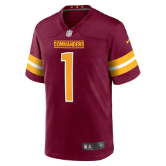 Number 1 Groom Washington Commanders Game Jersey - Burgundy