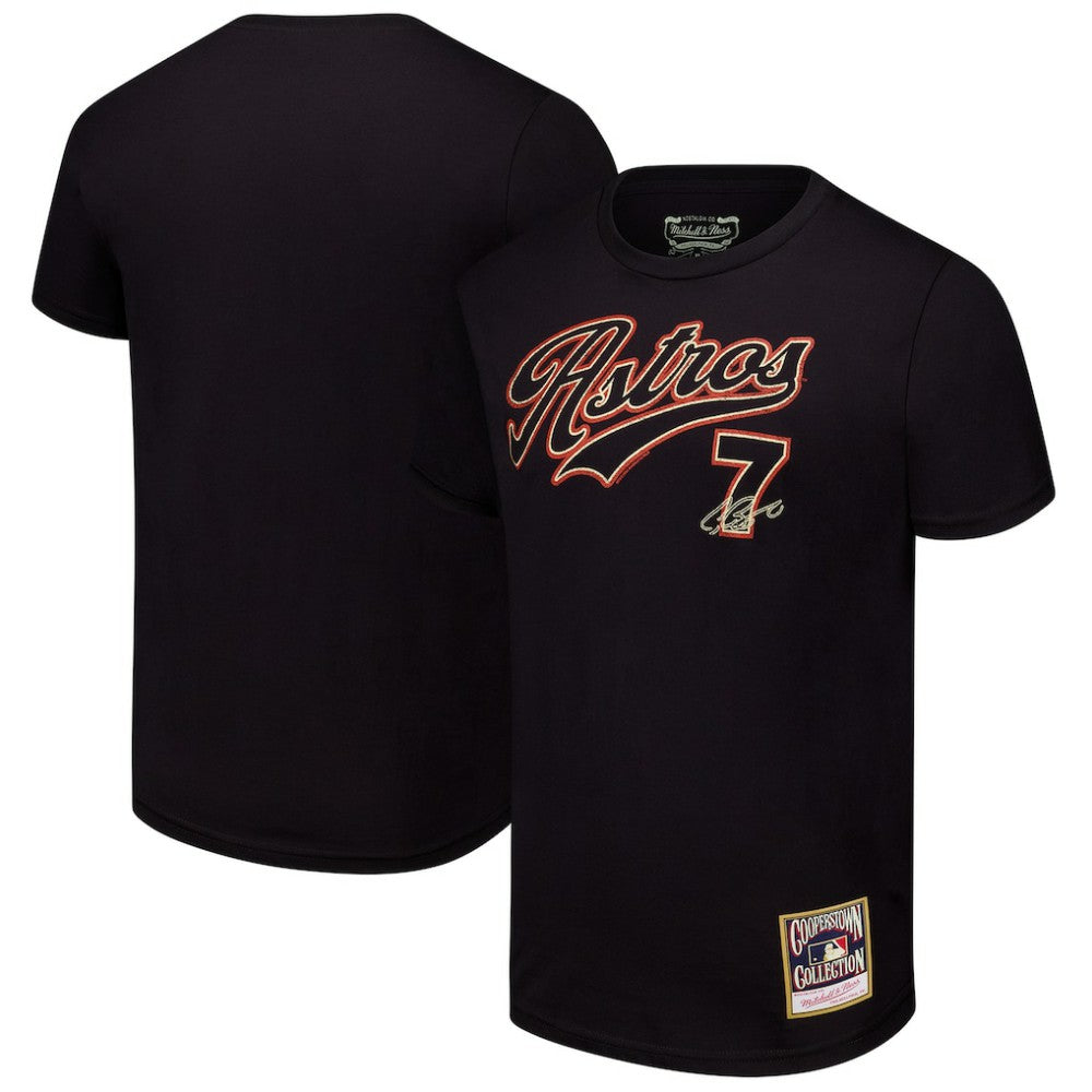 Craig Biggio Houston Astros Cooperstown Collection Player T-Shirt Black | Mitchell & Ness