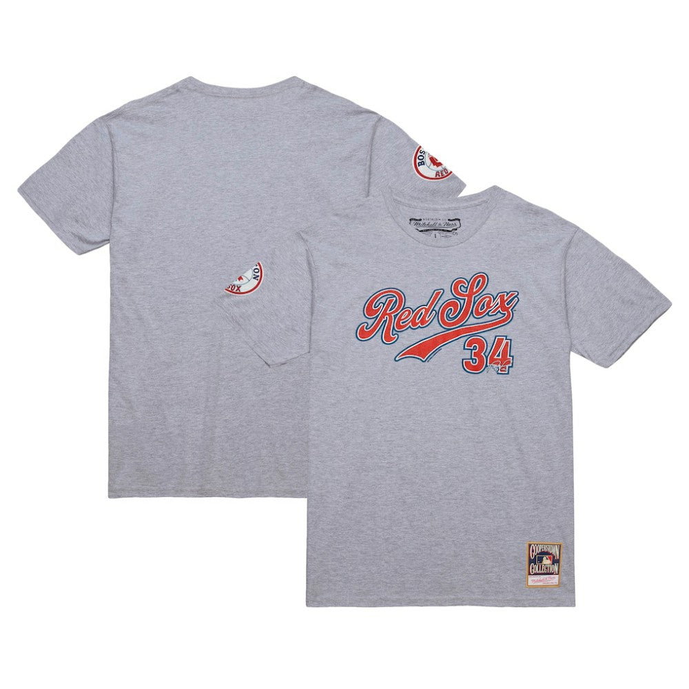David Ortiz Boston Red Sox Cooperstown Collection Player T-Shirt Grey Heather | Mitchell & Ness